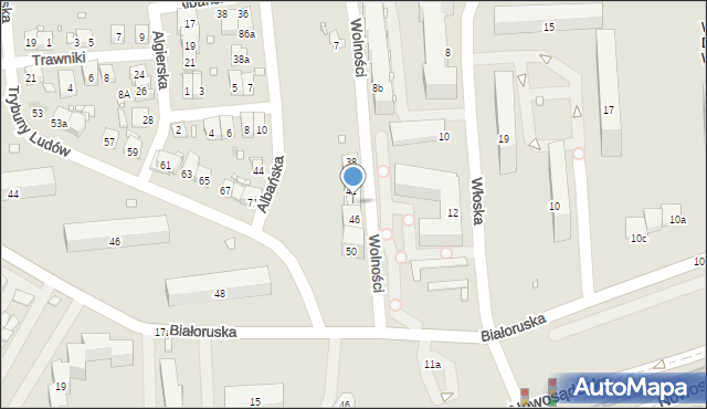 Kraków, Wolności, 44, mapa Krakowa