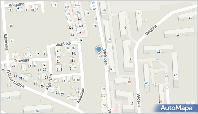 Kraków, Wolności, 7, mapa Krakowa