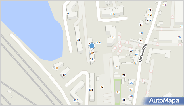 Kraków, Wodna, 28b, mapa Krakowa