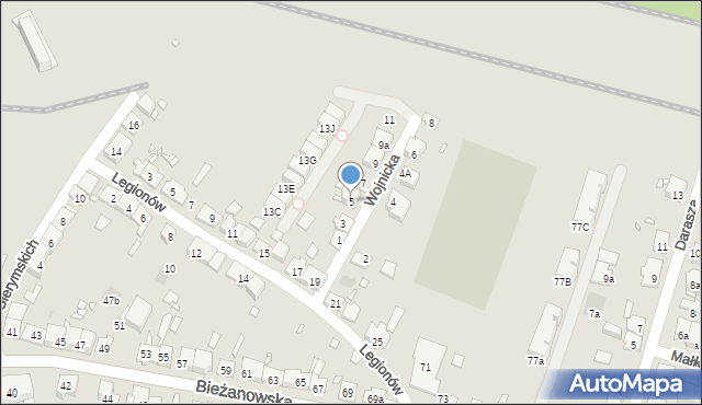 Kraków, Wojnicka, 5, mapa Krakowa