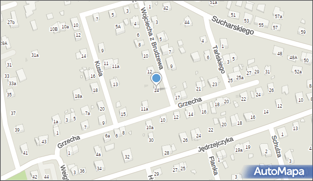 Kraków, Wojciecha z Brudzewa, 14, mapa Krakowa