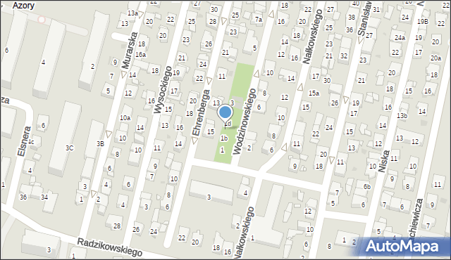 Kraków, Wodzinowskiego Wincentego, 1c, mapa Krakowa