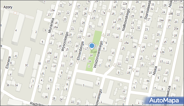 Kraków, Wodzinowskiego Wincentego, 1e, mapa Krakowa