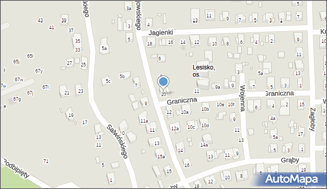 Kraków, Wołodyjowskiego Michała, 10, mapa Krakowa