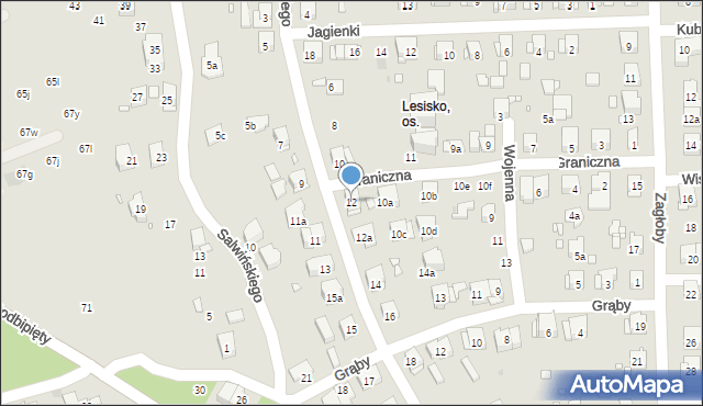 Kraków, Wołodyjowskiego Michała, 12, mapa Krakowa