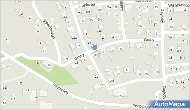 Kraków, Wołodyjowskiego Michała, 18, mapa Krakowa