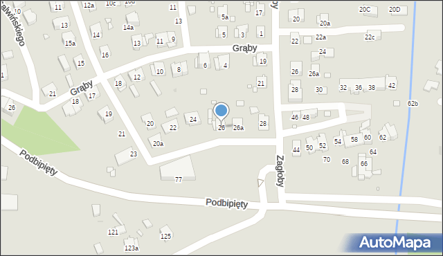 Kraków, Wołodyjowskiego Michała, 26, mapa Krakowa