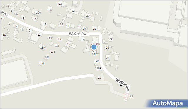 Kraków, Woźniców, 19b, mapa Krakowa