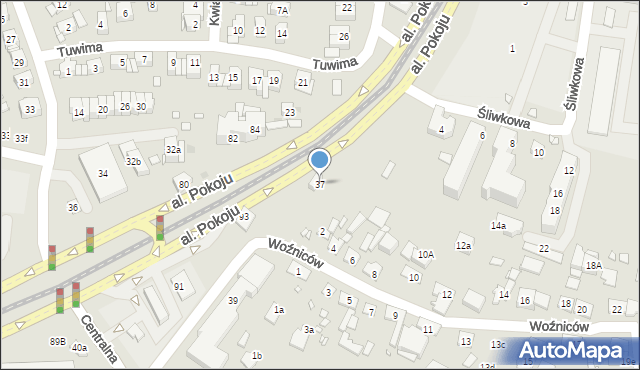Kraków, Woźniców, 37, mapa Krakowa