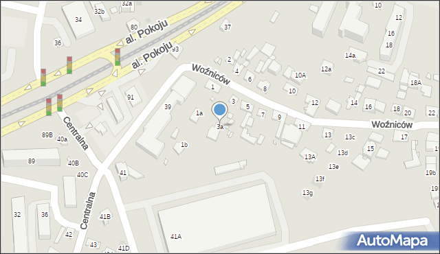 Kraków, Woźniców, 3a, mapa Krakowa