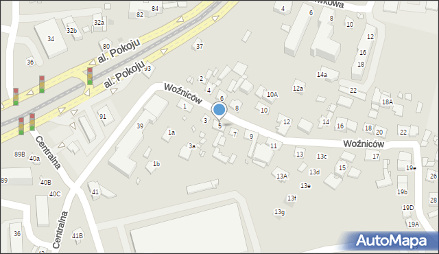 Kraków, Woźniców, 5, mapa Krakowa