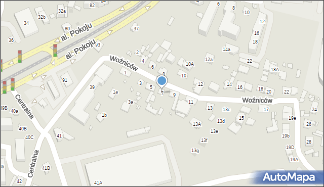 Kraków, Woźniców, 7, mapa Krakowa