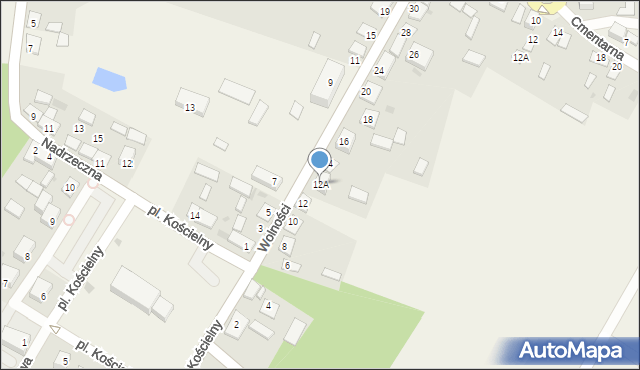 Krasnosielc, Wolności, 12A, mapa Krasnosielc
