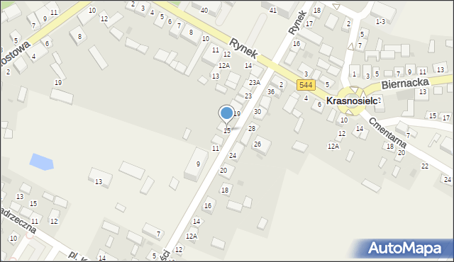 Krasnosielc, Wolności, 15, mapa Krasnosielc