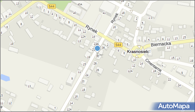 Krasnosielc, Wolności, 30, mapa Krasnosielc