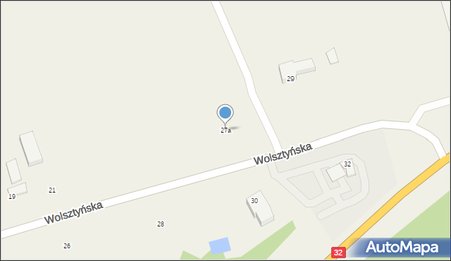 Krężoły, Wolsztyńska, 27a, mapa Krężoły