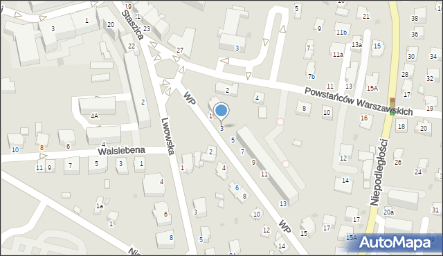 Krosno, Wojska Polskiego, 3, mapa Krosna