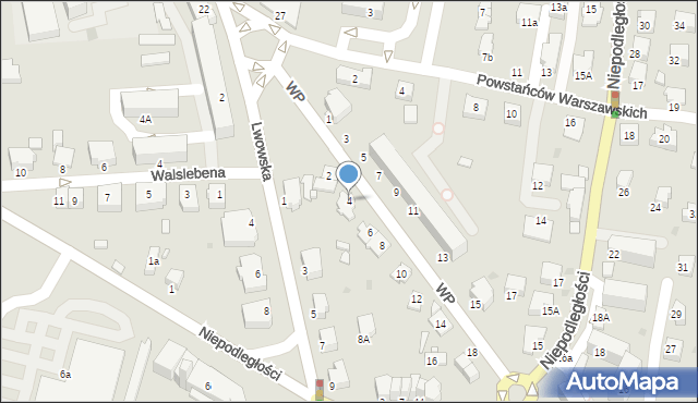 Krosno, Wojska Polskiego, 4, mapa Krosna