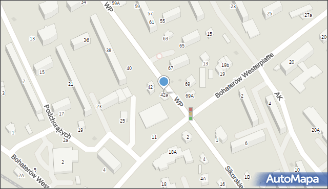 Krosno, Wojska Polskiego, 42a, mapa Krosna