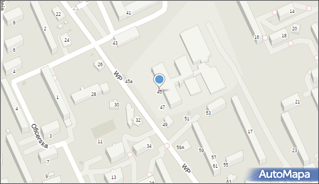 Krosno, Wojska Polskiego, 45, mapa Krosna