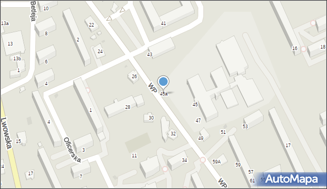 Krosno, Wojska Polskiego, 45a, mapa Krosna