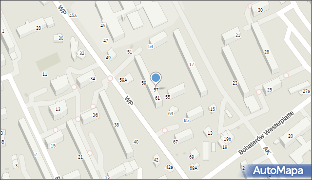 Krosno, Wojska Polskiego, 57, mapa Krosna