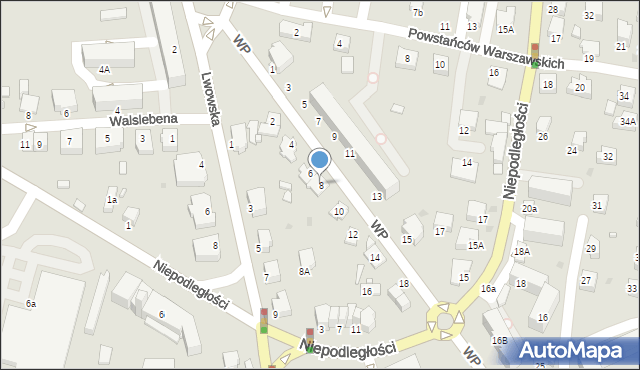 Krosno, Wojska Polskiego, 8, mapa Krosna