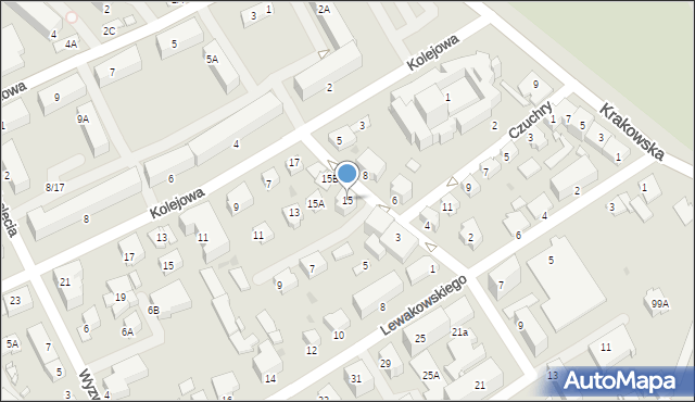 Krosno, Wolności, 15, mapa Krosna