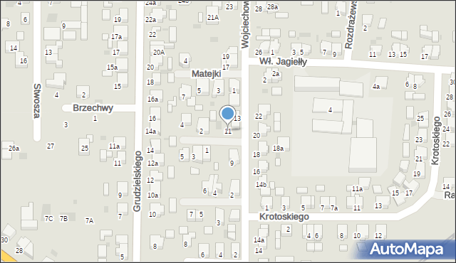 Krotoszyn, Wojciechowskiego, 11, mapa Krotoszyna