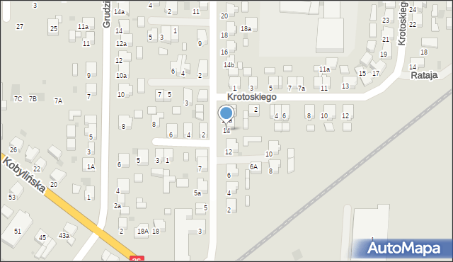 Krotoszyn, Wojciechowskiego, 14, mapa Krotoszyna