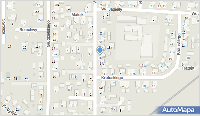 Krotoszyn, Wojciechowskiego, 16, mapa Krotoszyna
