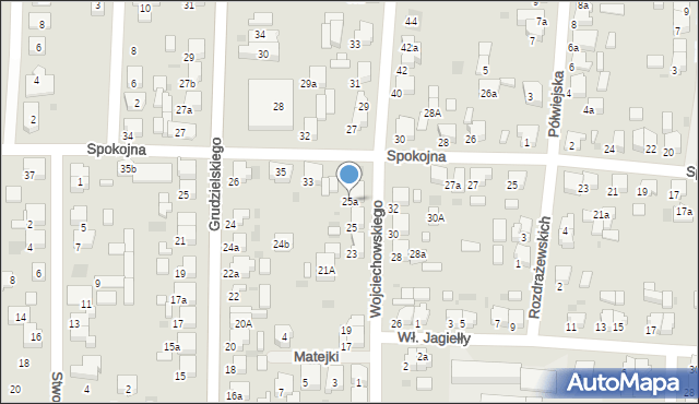 Krotoszyn, Wojciechowskiego, 25a, mapa Krotoszyna