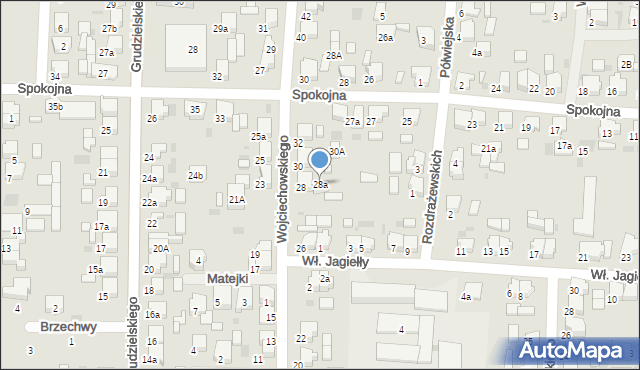 Krotoszyn, Wojciechowskiego, 28a, mapa Krotoszyna