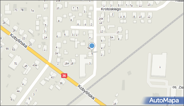 Krotoszyn, Wojciechowskiego, 5, mapa Krotoszyna