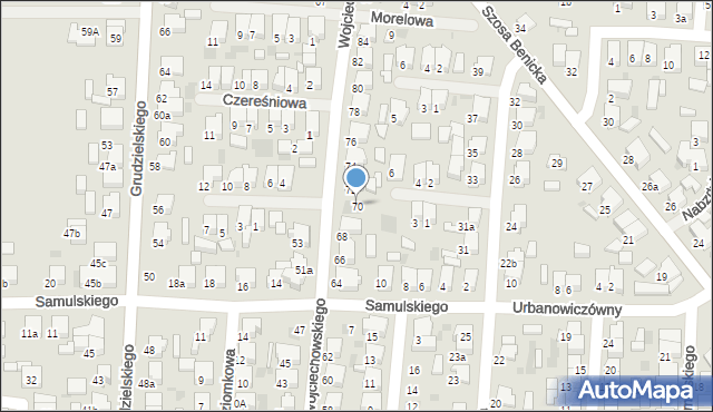 Krotoszyn, Wojciechowskiego, 70, mapa Krotoszyna