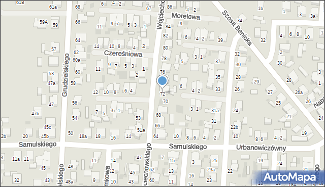 Krotoszyn, Wojciechowskiego, 72, mapa Krotoszyna