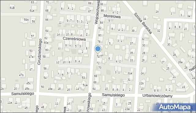 Krotoszyn, Wojciechowskiego, 74, mapa Krotoszyna