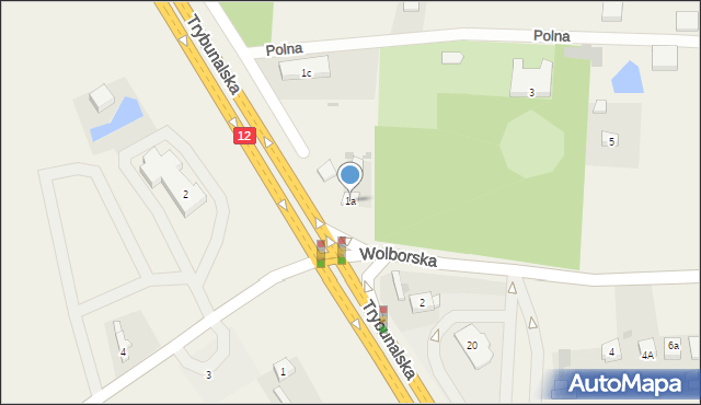 Kruszów, Wolborska, 1a, mapa Kruszów