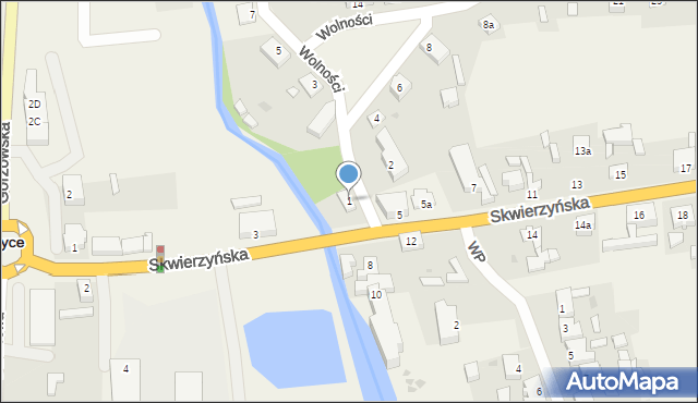 Krzeszyce, Wolności, 1, mapa Krzeszyce