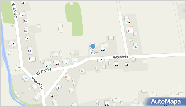 Krzeszyce, Wolności, 11a, mapa Krzeszyce
