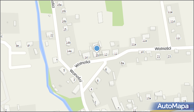 Krzeszyce, Wolności, 13, mapa Krzeszyce