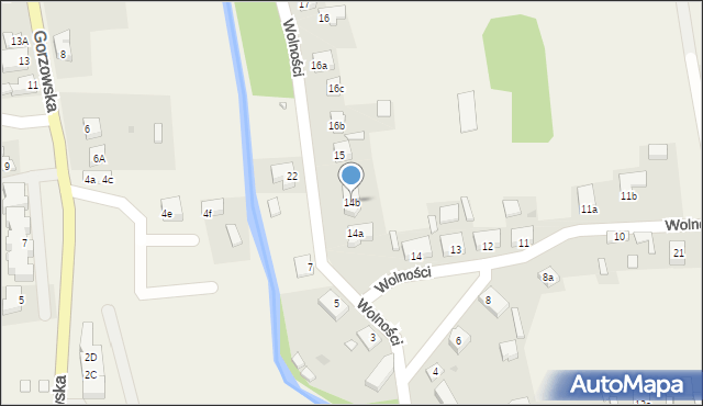 Krzeszyce, Wolności, 14b, mapa Krzeszyce