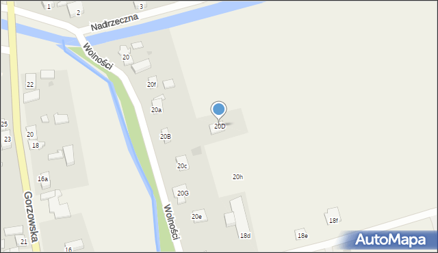 Krzeszyce, Wolności, 20D, mapa Krzeszyce