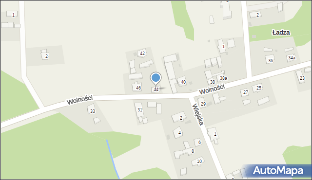 Ładza, Wolności, 44, mapa Ładza