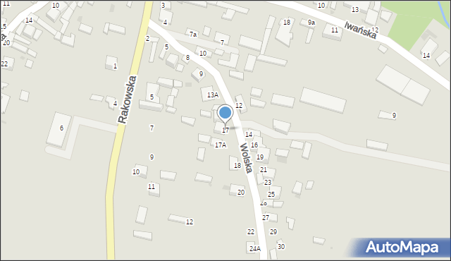 Łagów, Wolska, 17, mapa Łagów