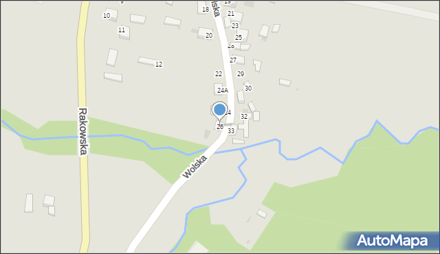 Łagów, Wolska, 26, mapa Łagów