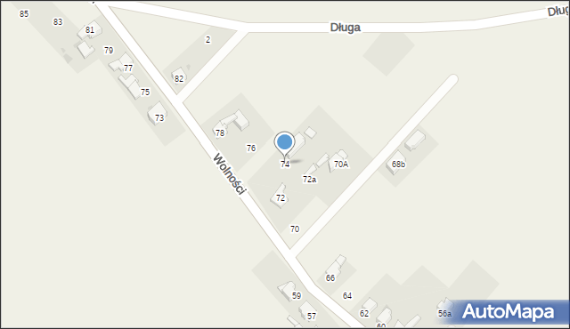 Łańce, Wolności, 74, mapa Łańce