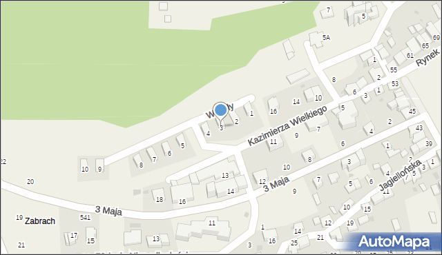 Lanckorona, Wojtyły Karola, kard., 3, mapa Lanckorona
