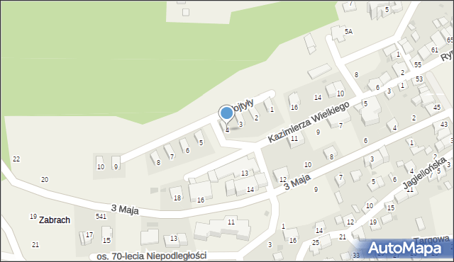Lanckorona, Wojtyły Karola, kard., 4, mapa Lanckorona