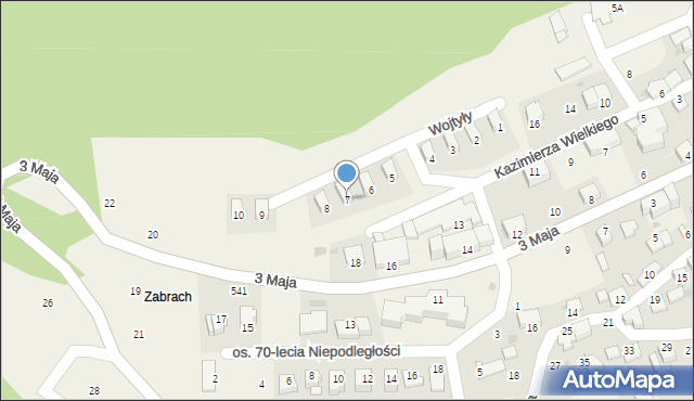 Lanckorona, Wojtyły Karola, kard., 7, mapa Lanckorona